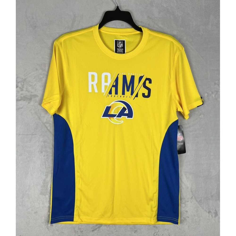 NFL Team Apparel LOS ANGELES RAMS Large Gold Blue Graphic Lightweight Shirt